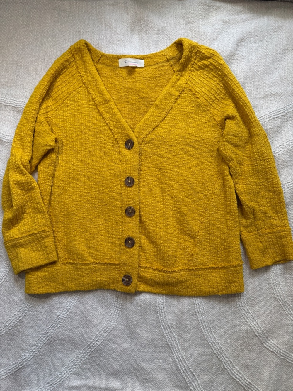 Vince Camuto Daisy Yellow Lightweight Spring Cardigan